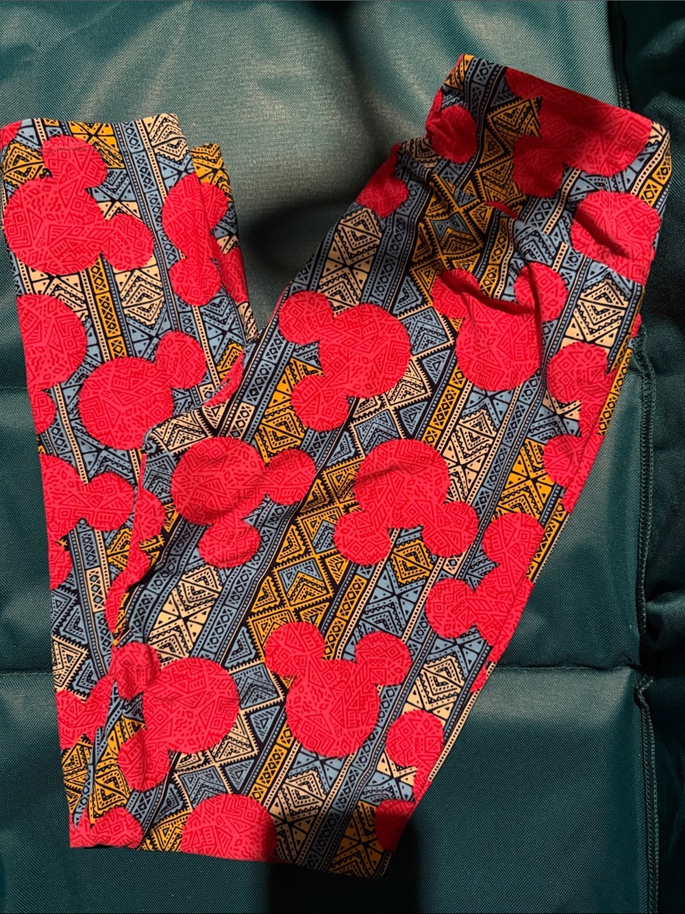 LuLaRoe Leggings Pink, Blue, Yellow Geometric Pattern